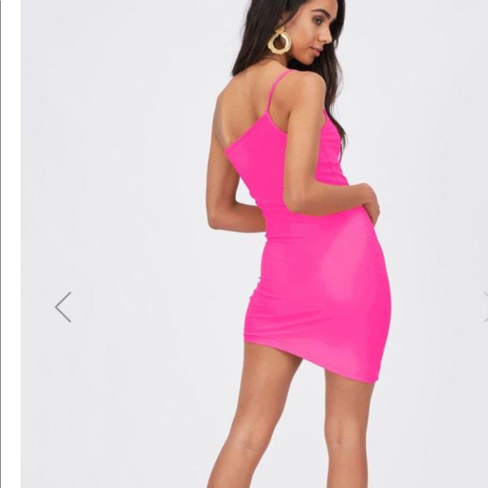 Luxe Fashion Label L1212 Kia Hot Pink Mini Dress